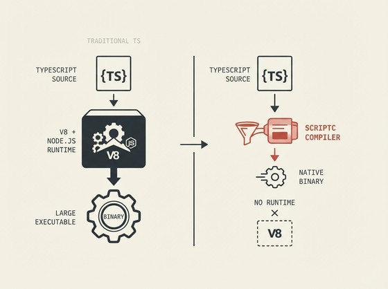 Scriptc compiles TypeScript to small, fast native executables